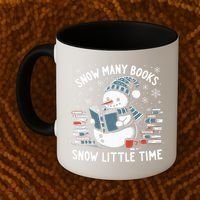 Reading Snowman So Many Books gift for Christmas  Coffee Mug thumb 2
