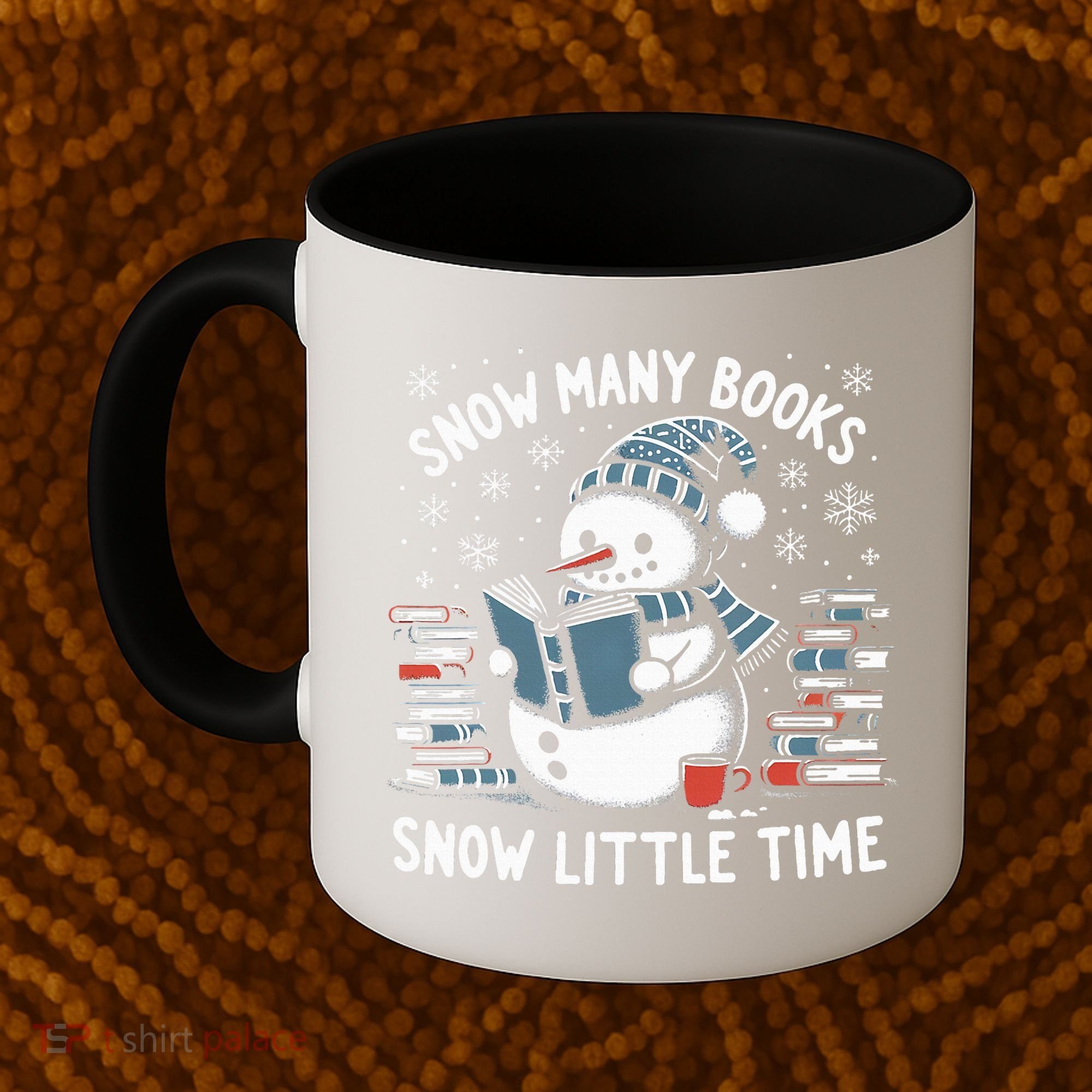 Reading Snowman So Many Books gift for Christmas  Coffee Mug