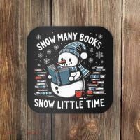 Reading Snowman So Many Books gift for Christmas  Coaster thumb 0