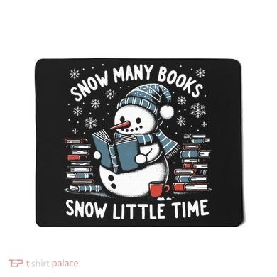 Reading Snowman So Many Books gift for Christmas  Mousepad