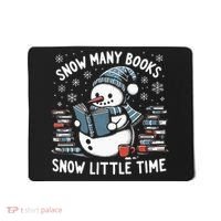 Reading Snowman So Many Books gift for Christmas  Mousepad thumb 0