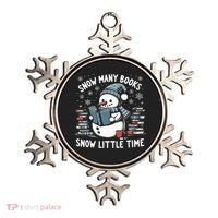 Reading Snowman So Many Books gift for Christmas  Ornament thumb 0