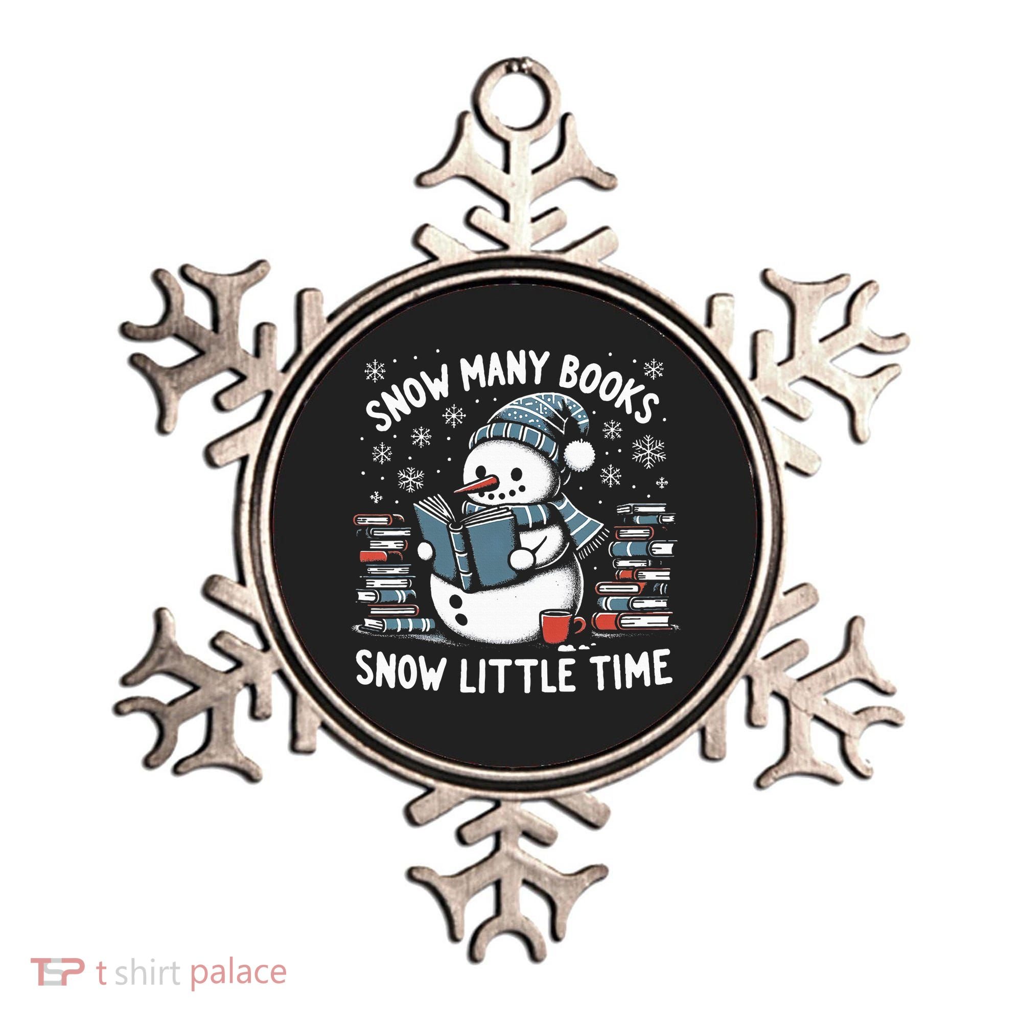 Reading Snowman So Many Books gift for Christmas  Ornament