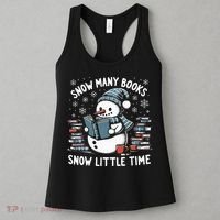 Reading Snowman So Many Books gift for Christmas  Women's Tank Top thumb 3
