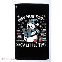 Reading Snowman So Many Books gift for Christmas  Golf Towel thumb 0