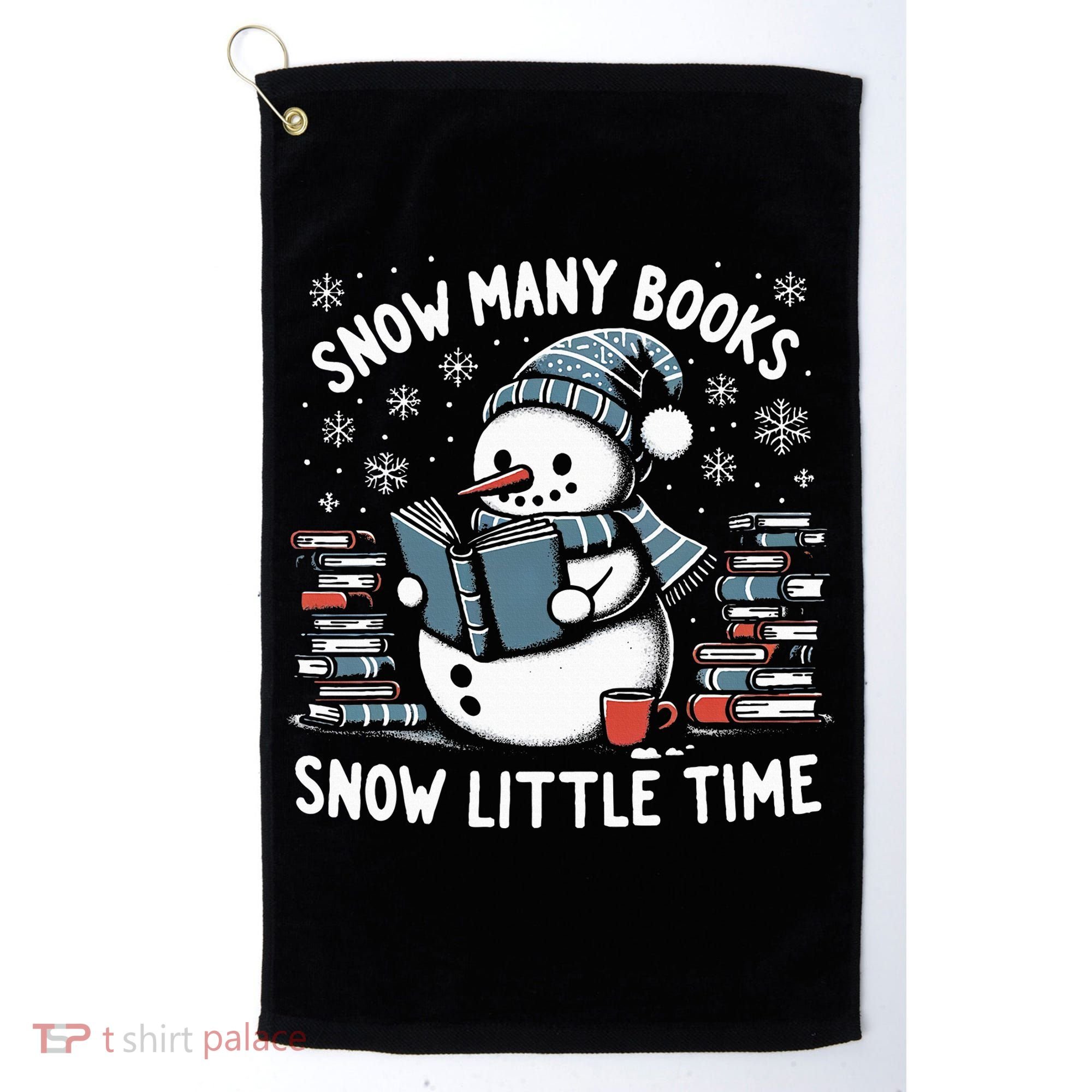 Reading Snowman So Many Books gift for Christmas  Golf Towel