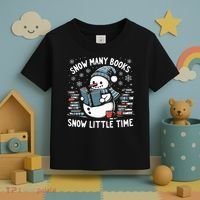 Reading Snowman So Many Books gift for Christmas  Toddler T-Shirt thumb 3