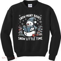 Reading Snowman So Many Books gift for Christmas  Kids Sweatshirt thumb 0