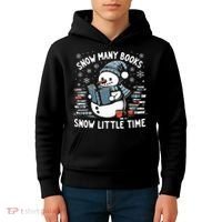 Reading Snowman So Many Books gift for Christmas  Kids Hoodie thumb 4
