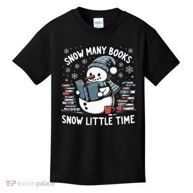Reading Snowman So Many Books gift for Christmas  Kids T-Shirt