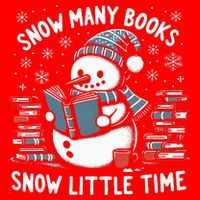 Reading Snowman So Many Books gift for Christmas  Santa Hat thumb 1