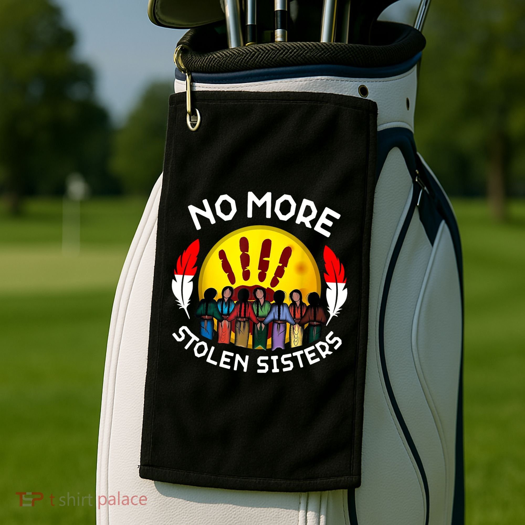 RetroNo-More Stolen Sister MMIW Awareness America Native  Golf Towel