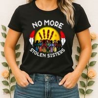 RetroNo-More Stolen Sister MMIW Awareness America Native  Women's T-Shirt thumb 2