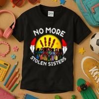 RetroNo-More Stolen Sister MMIW Awareness America Native  Kids T-Shirt thumb 3