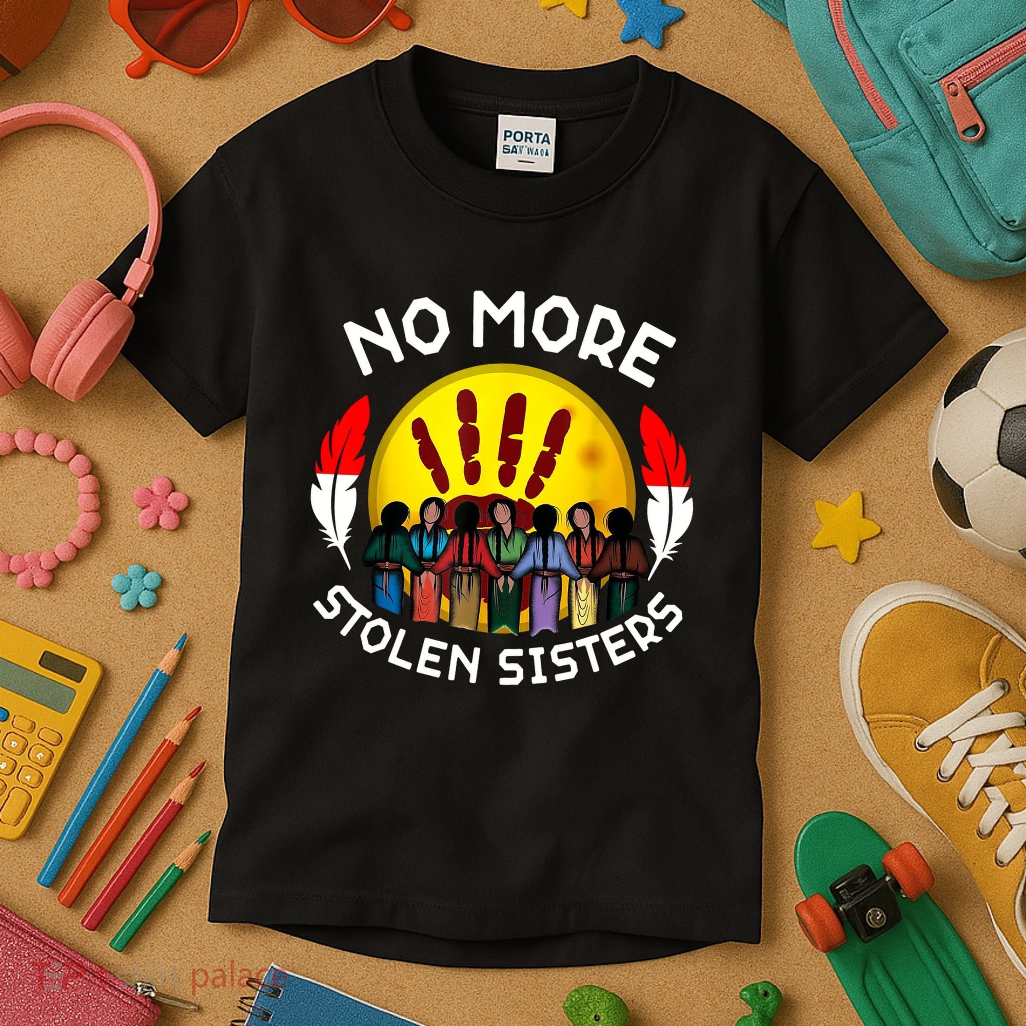 RetroNo-More Stolen Sister MMIW Awareness America Native  Kids T-Shirt