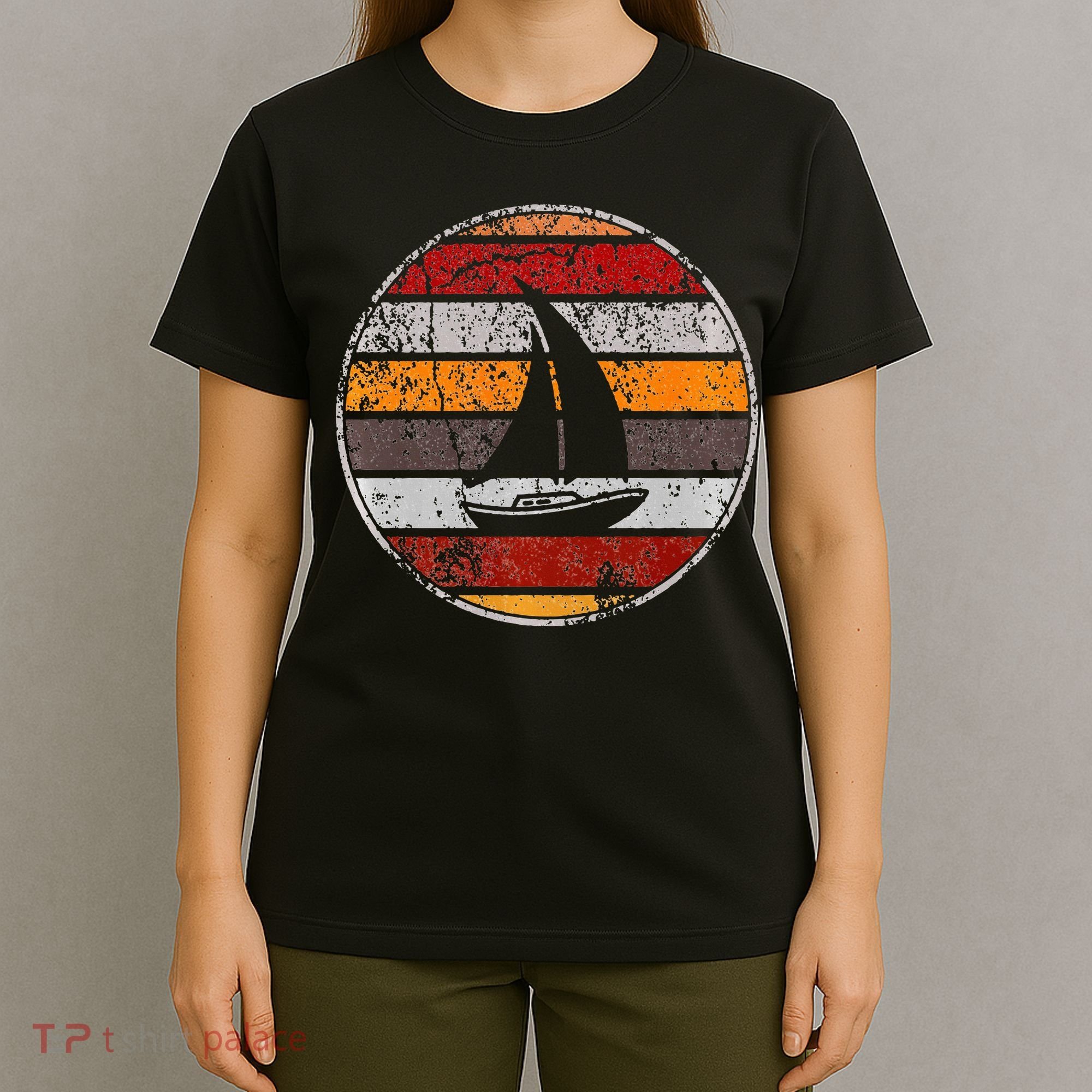 Retro Smooth Sailing Vintage Sailboat Vacation Island T-Shirt