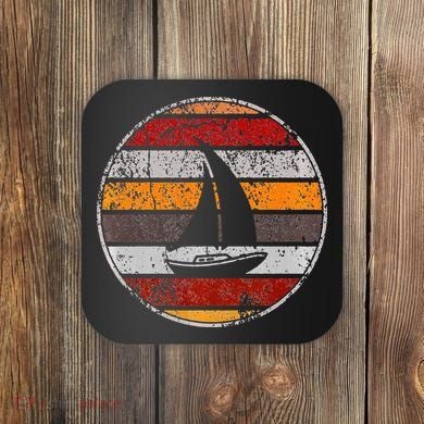 Retro Smooth Sailing Vintage Sailboat Vacation Island Coaster