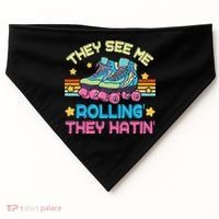 Roller Skating They See Me Rollin They Hatin Skater Skate USA-Made Doggie Bandana thumb 0