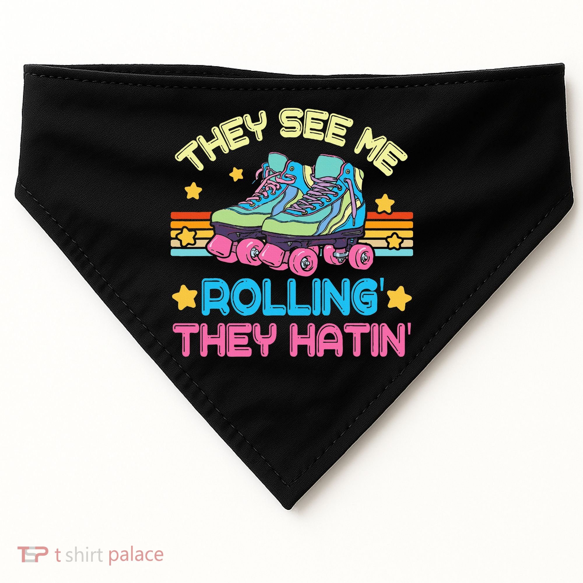 Roller Skating They See Me Rollin They Hatin Skater Skate USA-Made Doggie Bandana