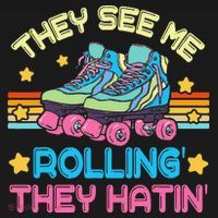 Roller Skating They See Me Rollin They Hatin Skater Skate Women's Hoodie thumb 2