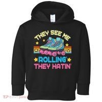 Roller Skating They See Me Rollin They Hatin Skater Skate Toddler Hoodie thumb 0