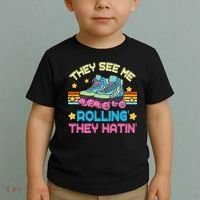 Roller Skating They See Me Rollin They Hatin Skater Skate Toddler T-Shirt thumb 2