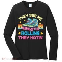 Roller Skating They See Me Rollin They Hatin Skater Skate Women's Long Sleeve Shirt thumb 0