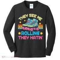 Roller Skating They See Me Rollin They Hatin Skater Skate Kids Long Sleeve Shirt thumb 0