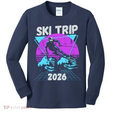 Retro Sky Trip 2026 Kids Long Sleeve Shirt