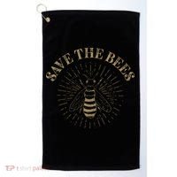 Retro Save the Bees Apiary Bee Beekeeper Earth Day Golf Towel thumb 0