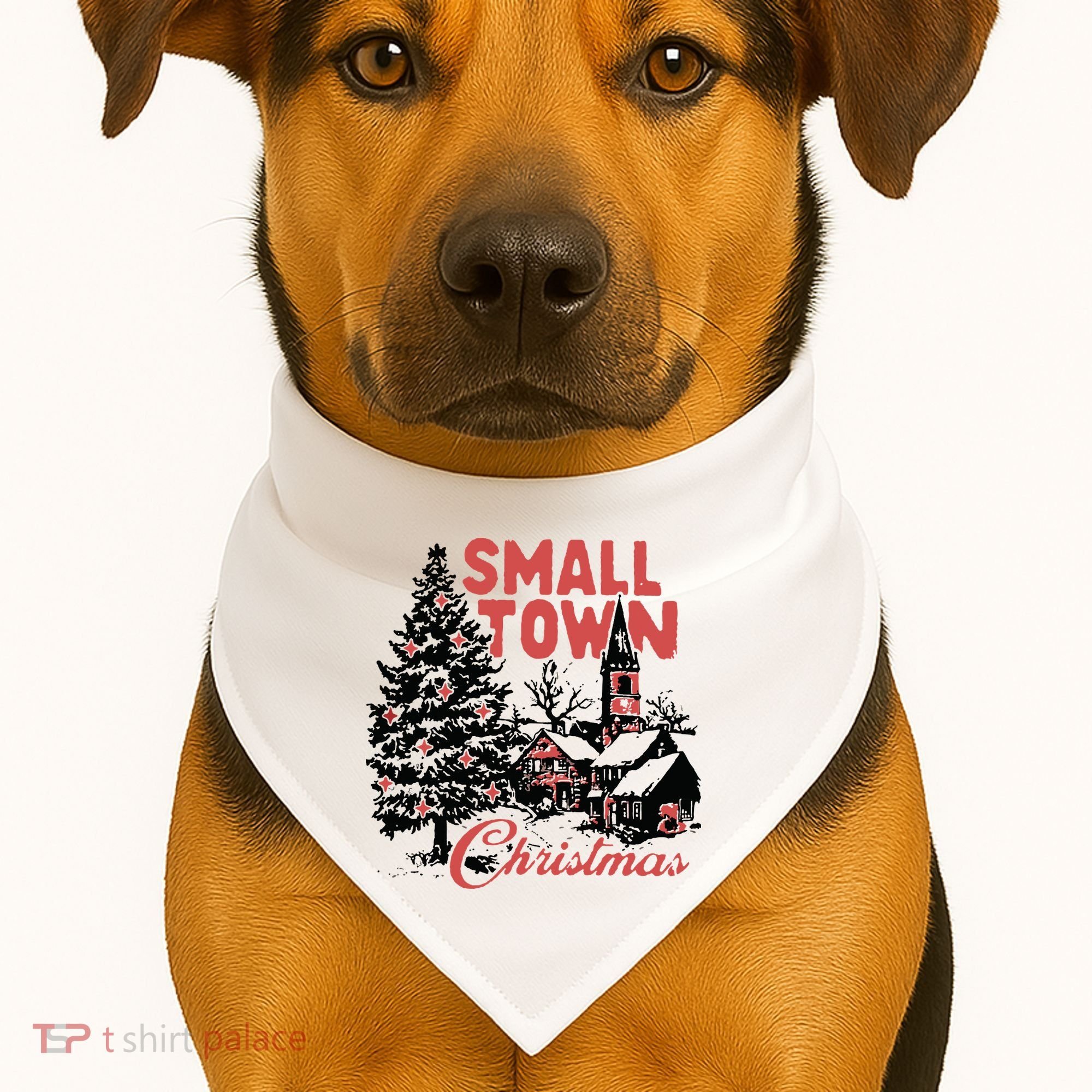 Retro Small Town Christmas USA-Made Doggie Bandana