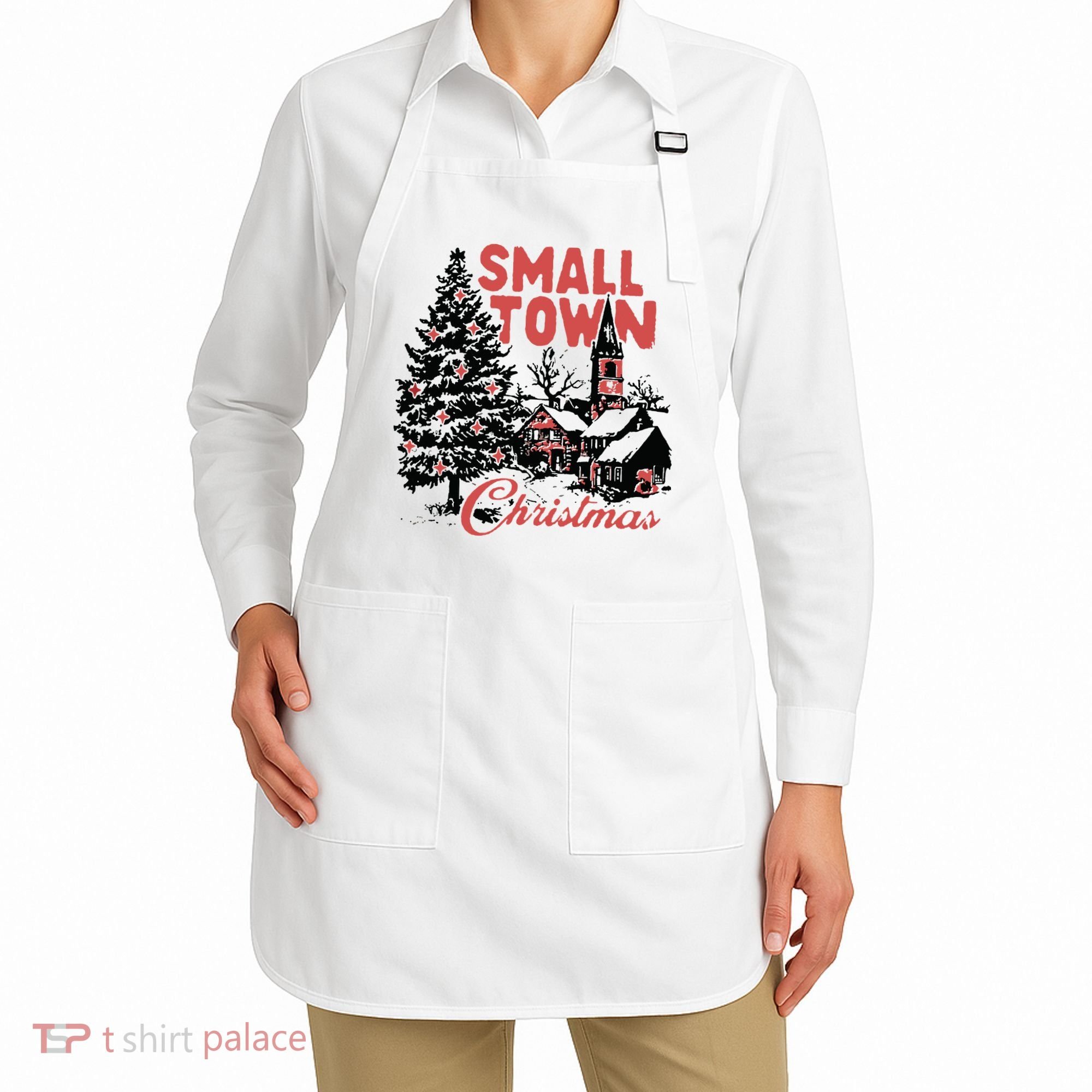 Retro Small Town Christmas Apron