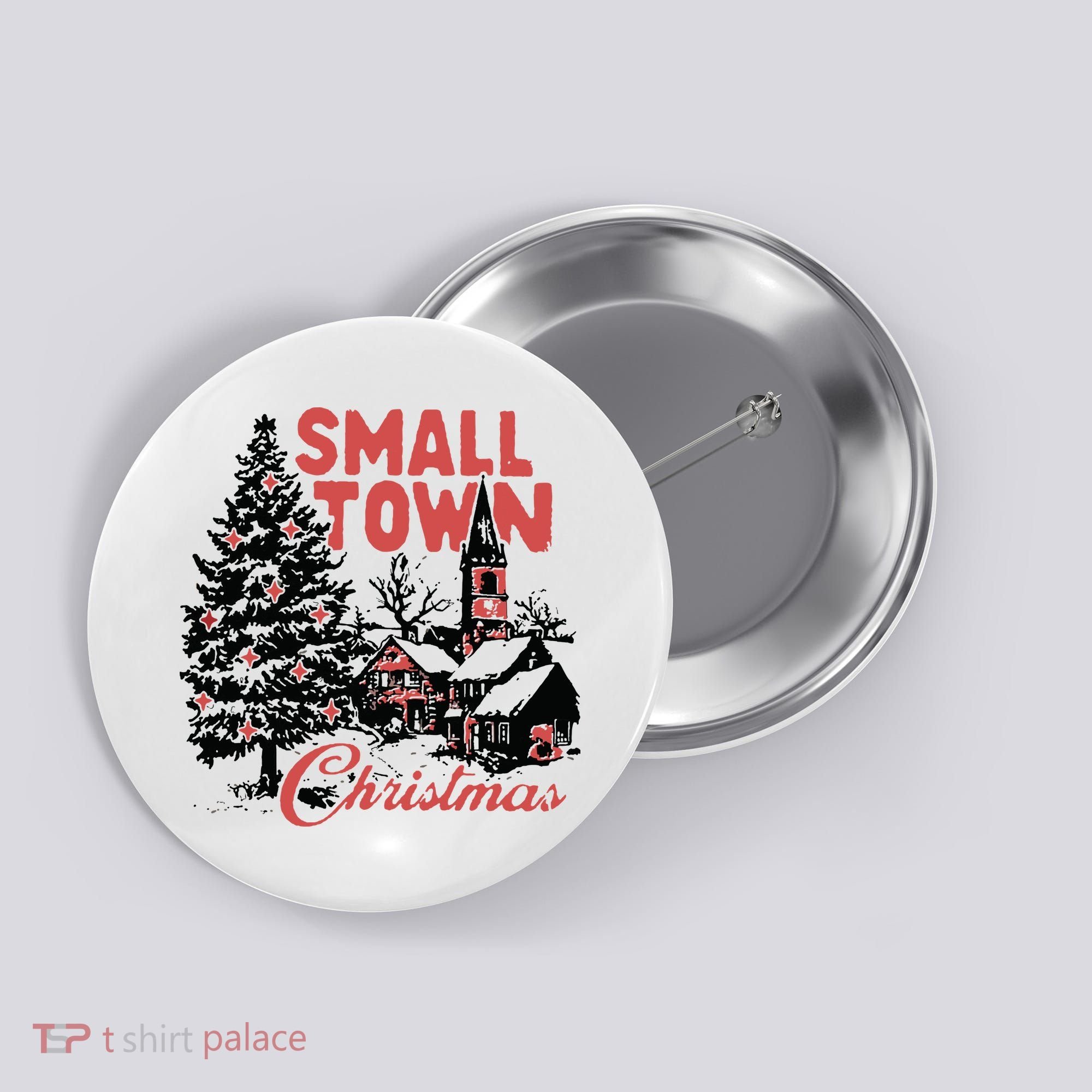 Retro Small Town Christmas Button