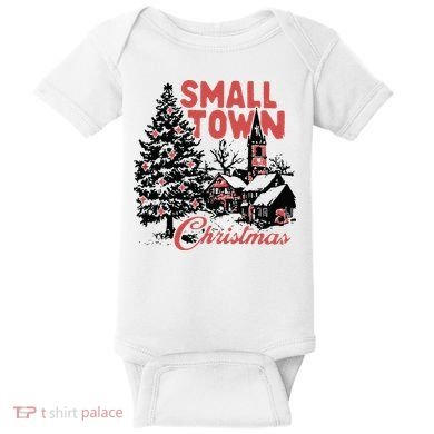 Retro Small Town Christmas Baby Bodysuit
