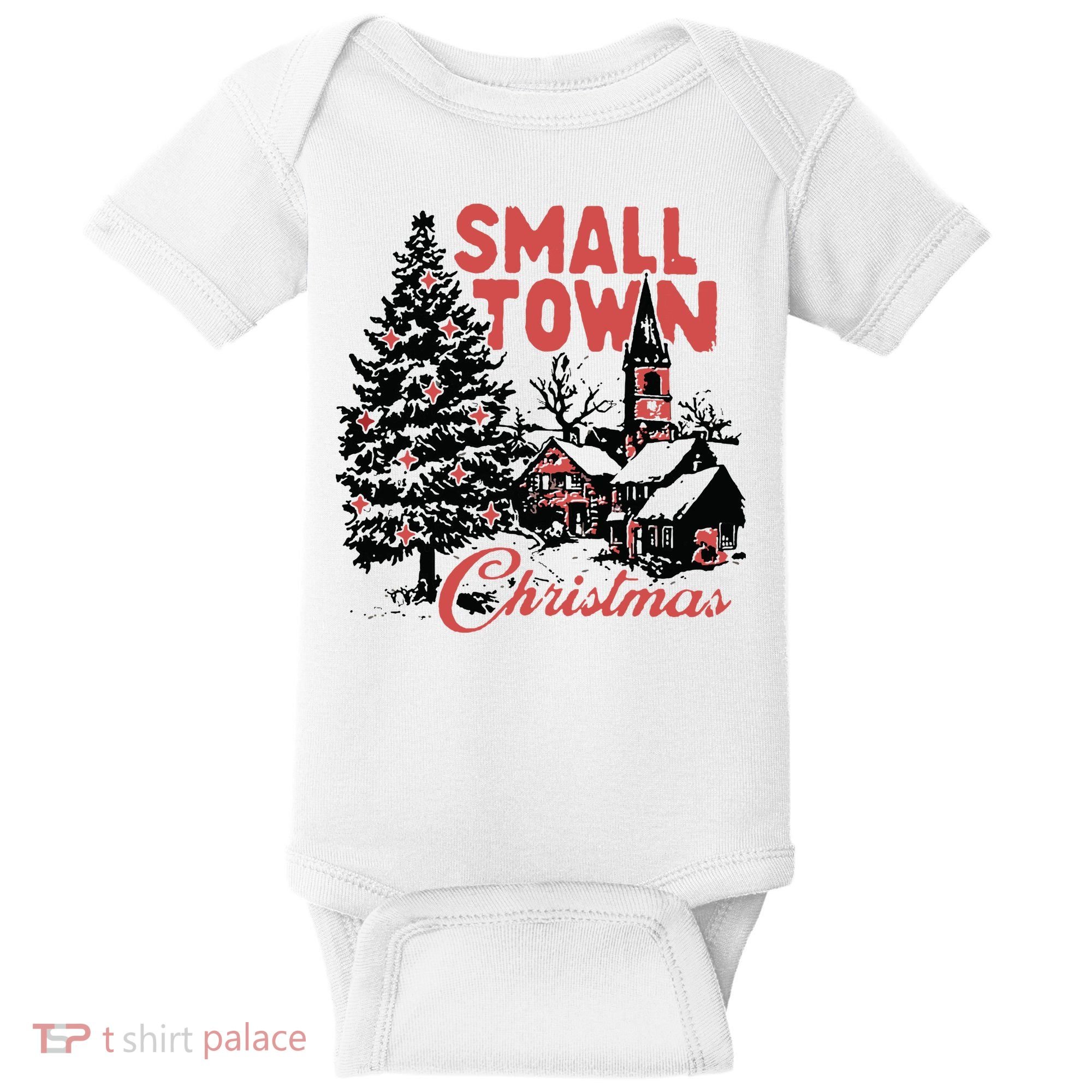 Retro Small Town Christmas Baby Bodysuit