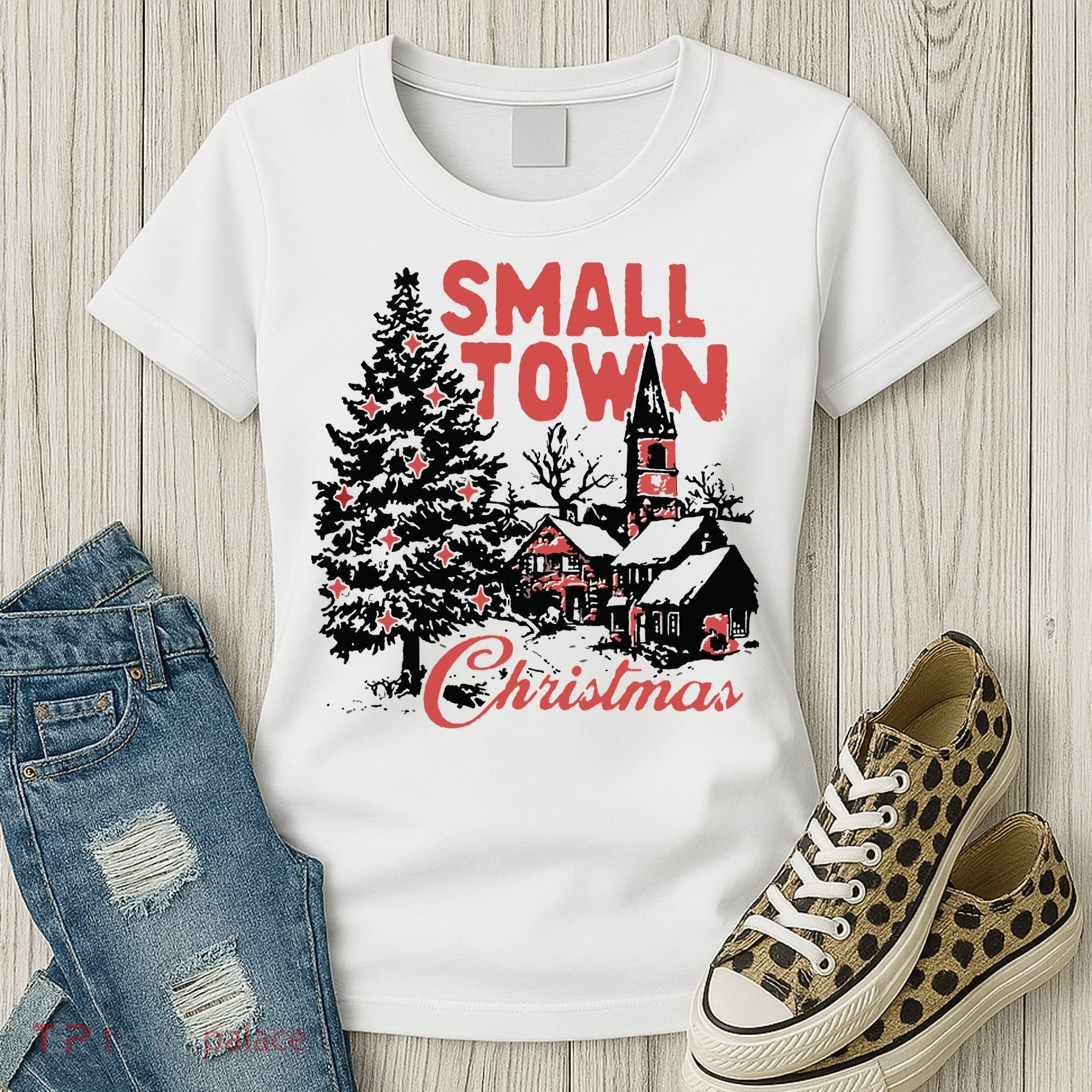 Retro Small Town Christmas Women's T-Shirt