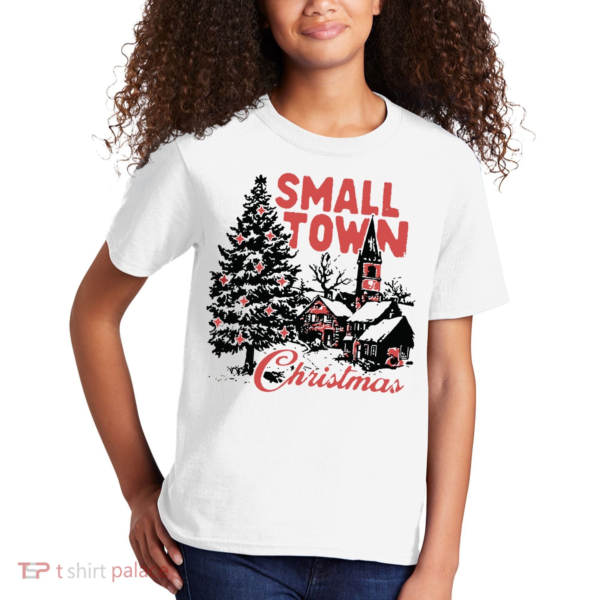 Retro Small Town Christmas Kids T-Shirt