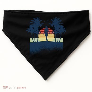Retro Sunset Tropical Vacation USA-Made Doggie Bandana