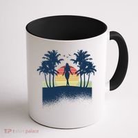 Retro Sunset Tropical Vacation Coffee Mug thumb 1