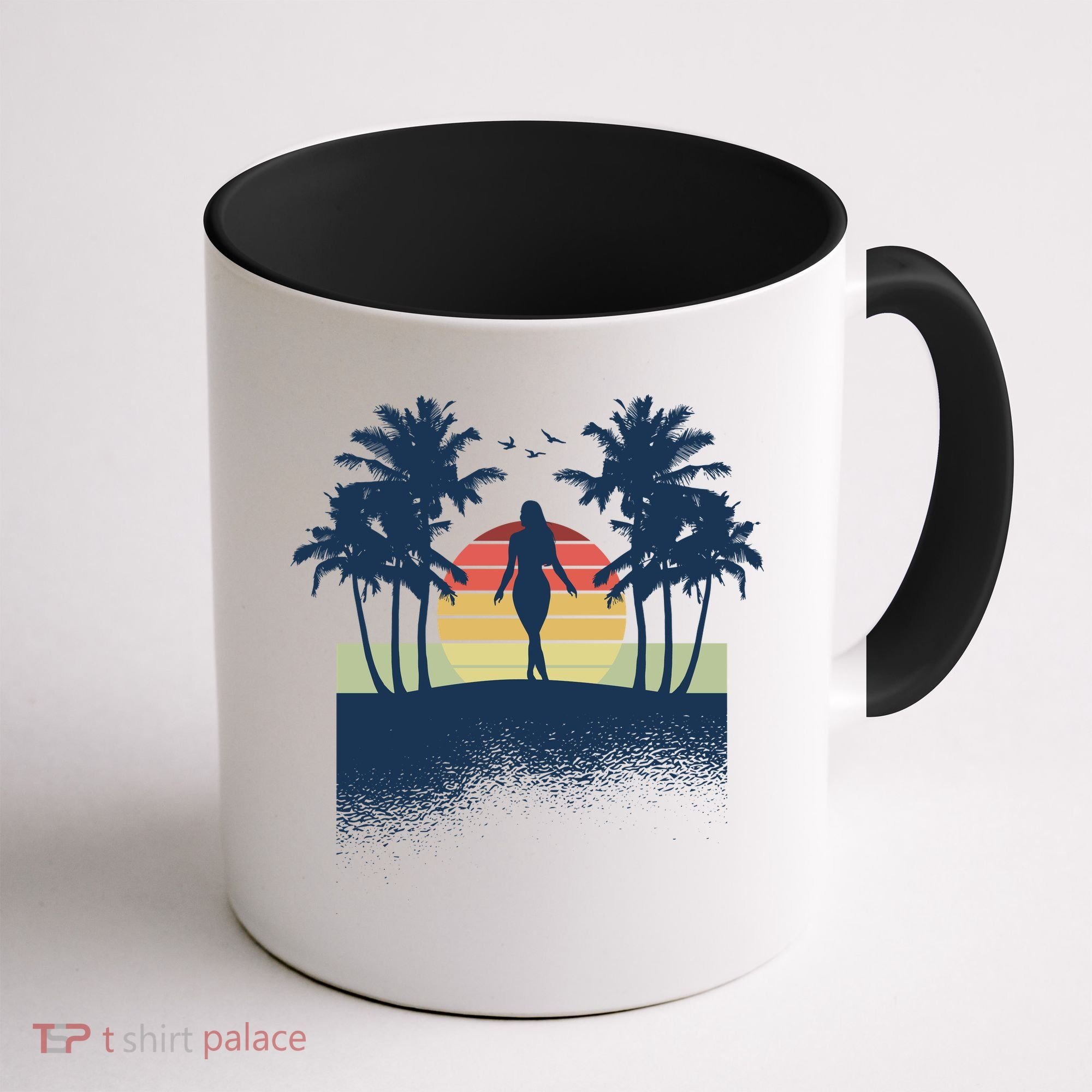 Retro Sunset Tropical Vacation Coffee Mug