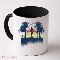 Retro Sunset Tropical Vacation Coffee Mug thumb 0