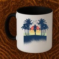 Retro Sunset Tropical Vacation Coffee Mug thumb 2