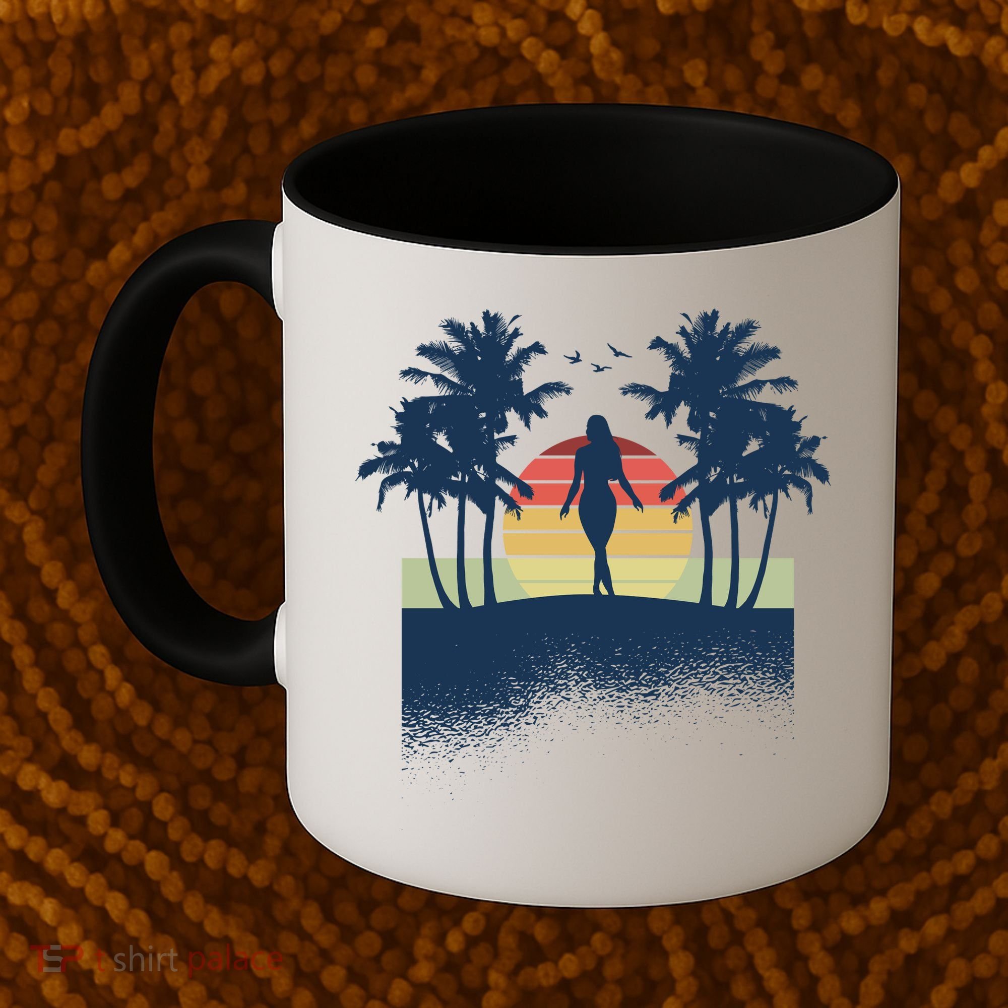 Retro Sunset Tropical Vacation Coffee Mug