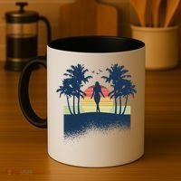 Retro Sunset Tropical Vacation Coffee Mug thumb 4
