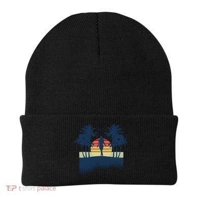Retro Sunset Tropical Vacation Beanie