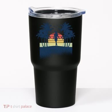 Retro Sunset Tropical Vacation Tumbler