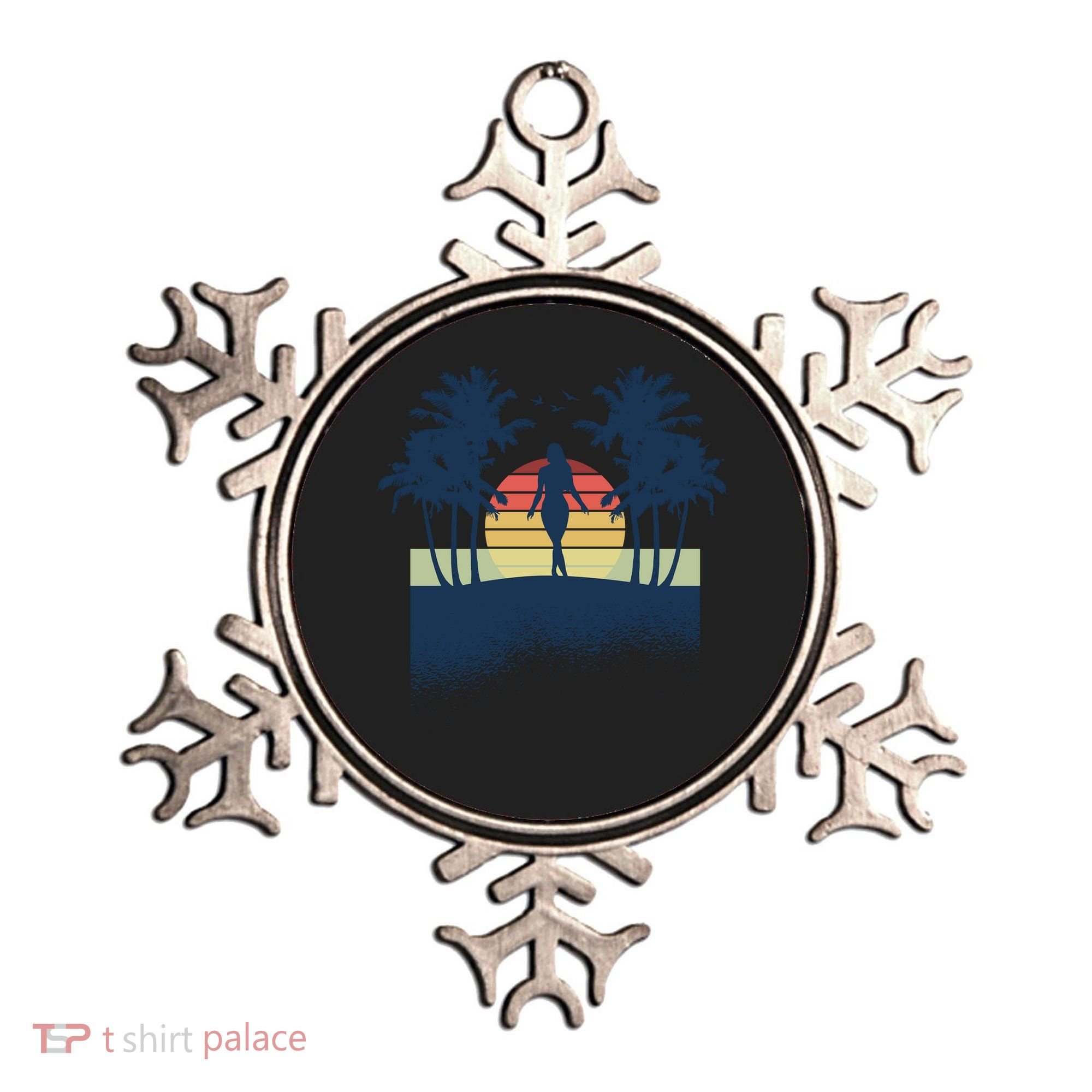 Retro Sunset Tropical Vacation Ornament