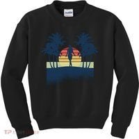 Retro Sunset Tropical Vacation Kids Sweatshirt thumb 0