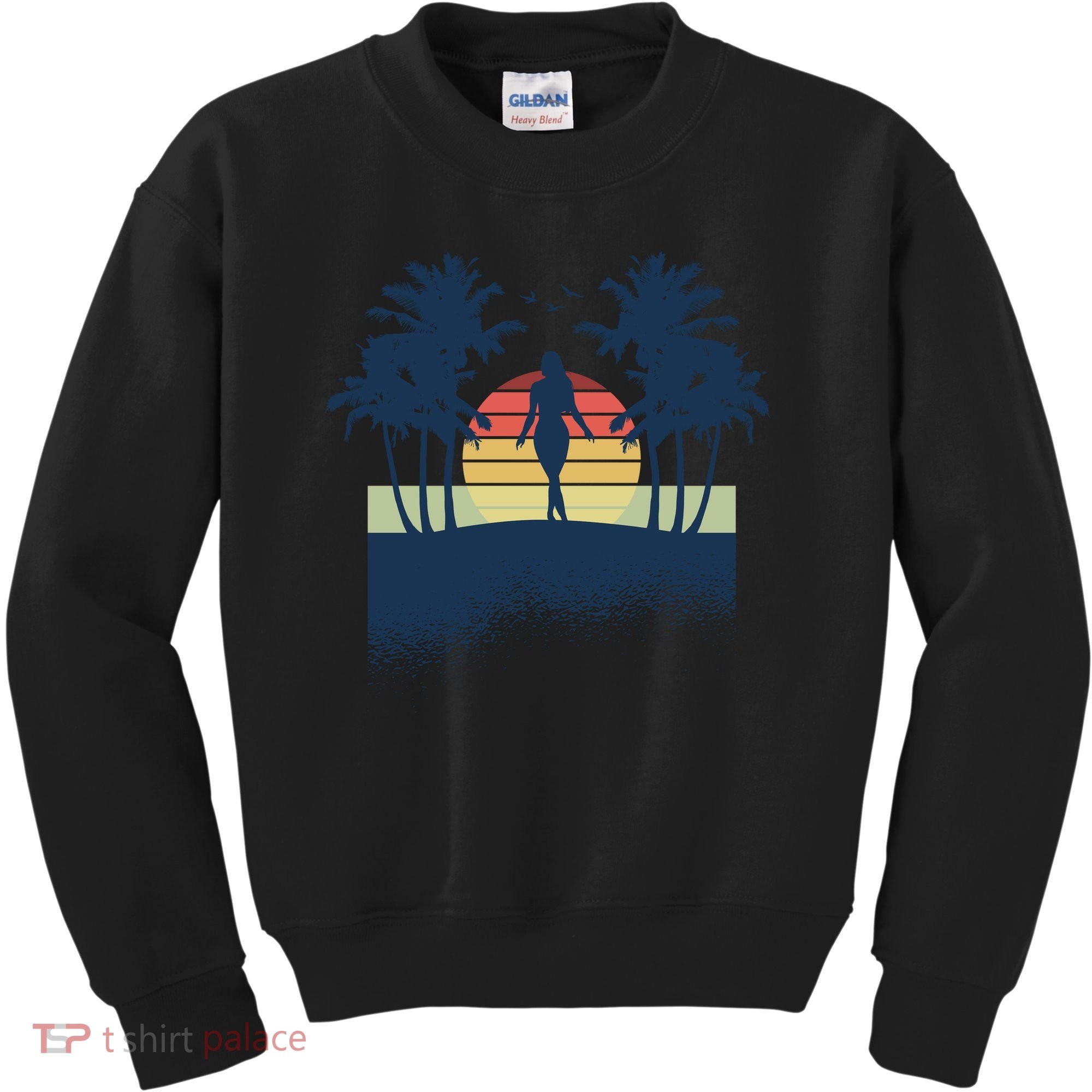 Retro Sunset Tropical Vacation Kids Sweatshirt