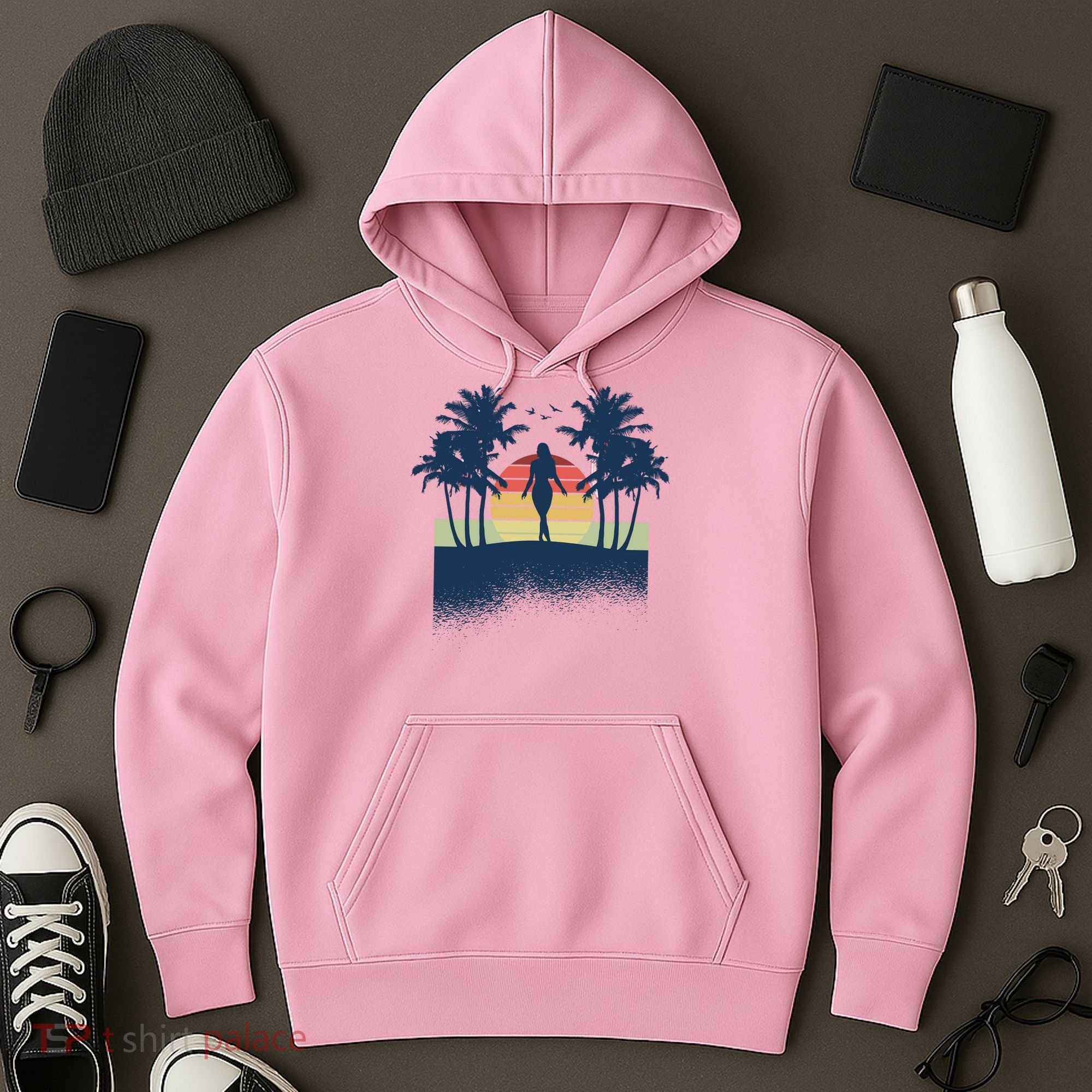 Retro Sunset Tropical Vacation Hoodie